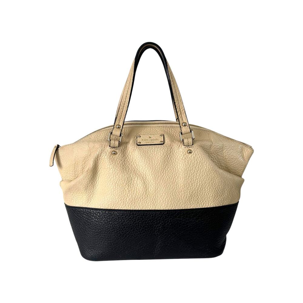 Kate Spade Grove Court Blaine Tote Bag Black Cream Shoulder Handbag Purse